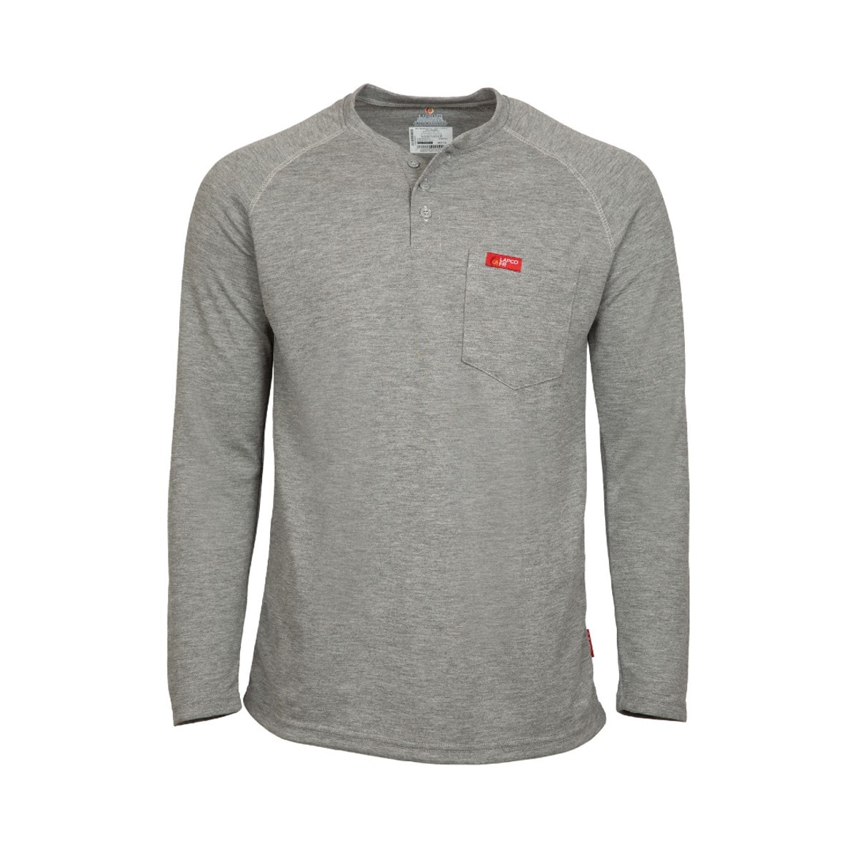 LAPCO FR Raglan Sleeve Henley T-Shirt in Gray